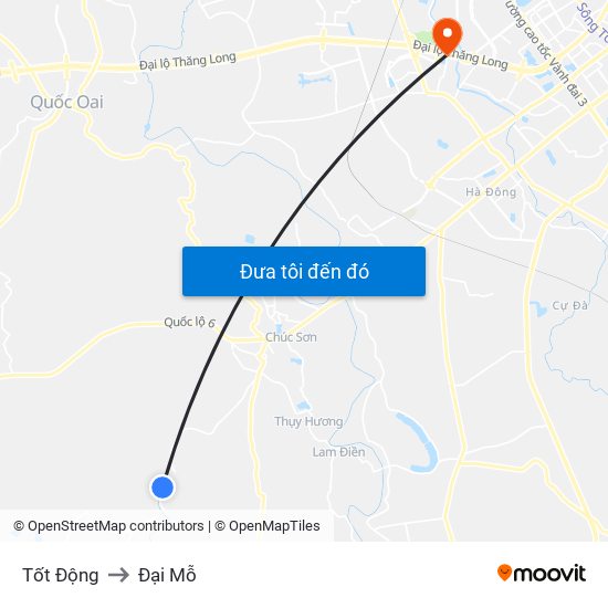 Tốt Động to Đại Mỗ map