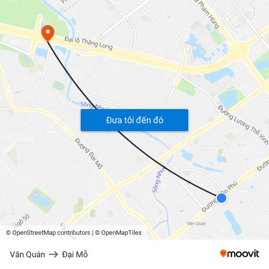 Văn Quán to Đại Mỗ map
