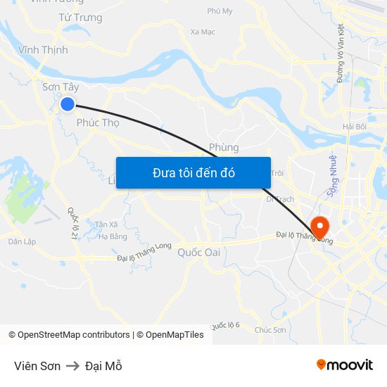 Viên Sơn to Đại Mỗ map