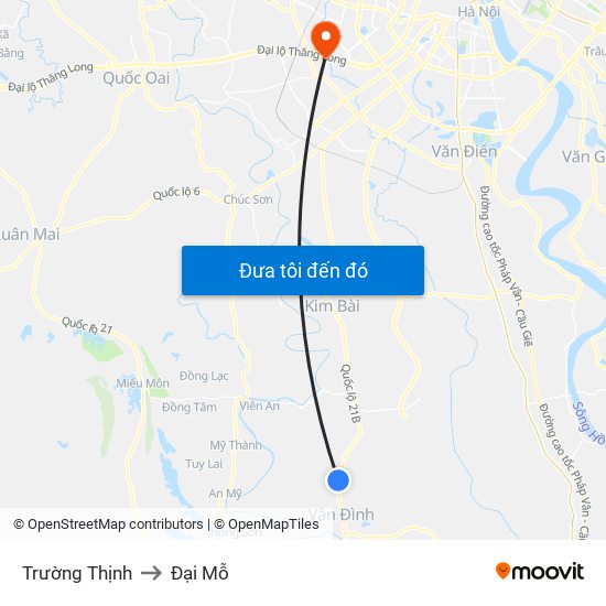 Trường Thịnh to Đại Mỗ map