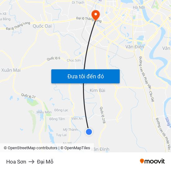 Hoa Sơn to Đại Mỗ map