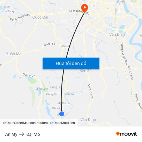 An Mỹ to Đại Mỗ map