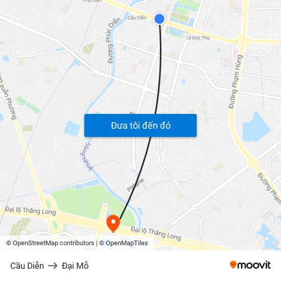Cầu Diễn to Đại Mỗ map