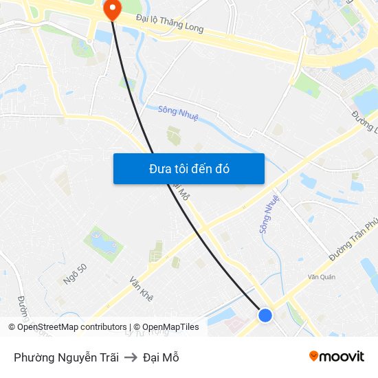 Phường Nguyễn Trãi to Đại Mỗ map