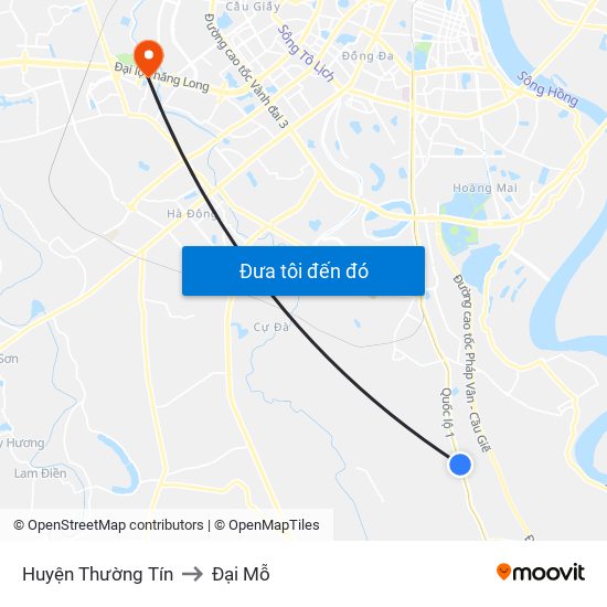 Huyện Thường Tín to Đại Mỗ map