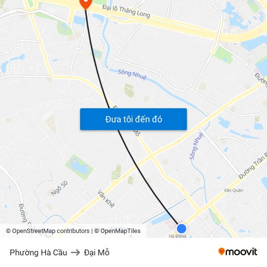 Phường Hà Cầu to Đại Mỗ map