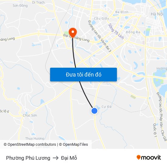 Phường Phú Lương to Đại Mỗ map