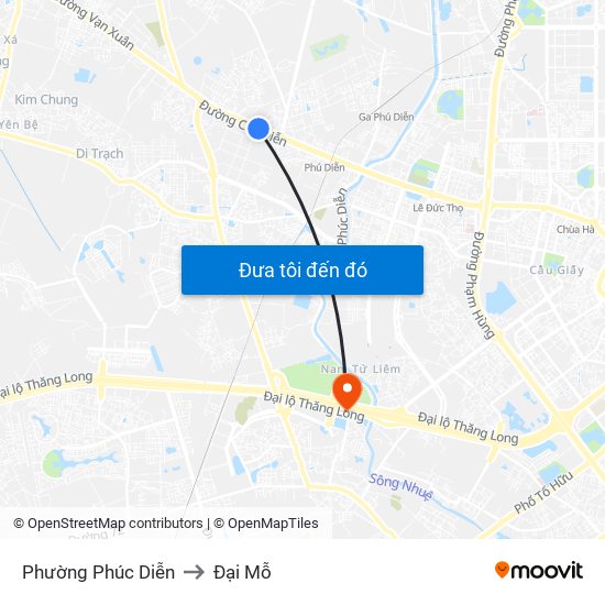 Phường Phúc Diễn to Đại Mỗ map