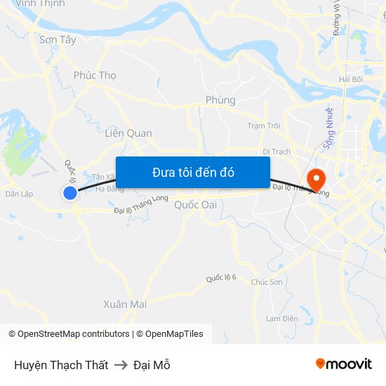 Huyện Thạch Thất to Đại Mỗ map