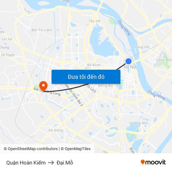 Quận Hoàn Kiếm to Đại Mỗ map