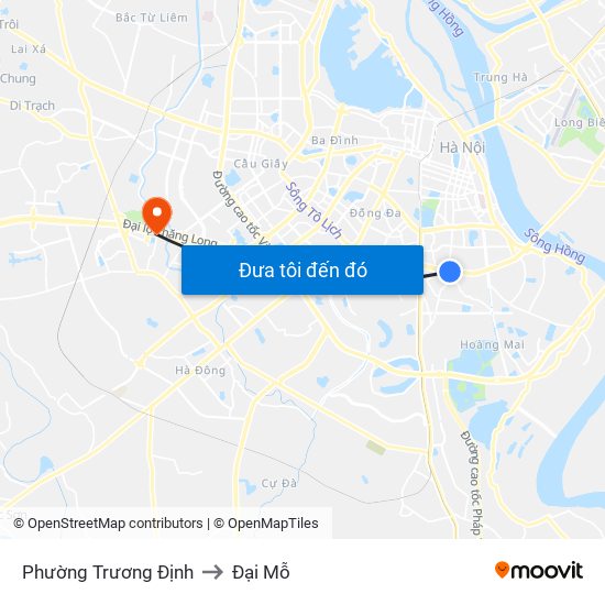 Phường Trương Định to Đại Mỗ map