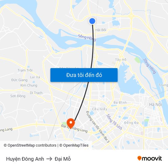 Huyện Đông Anh to Đại Mỗ map