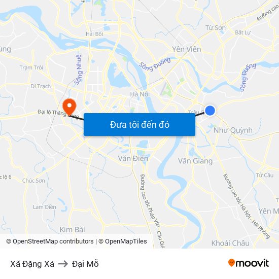 Xã Đặng Xá to Đại Mỗ map