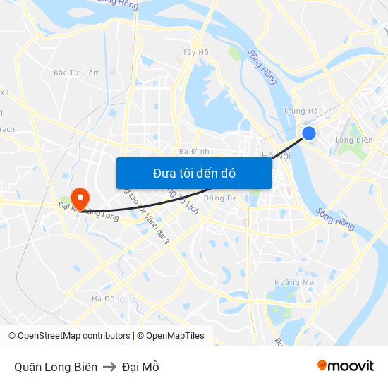 Quận Long Biên to Đại Mỗ map