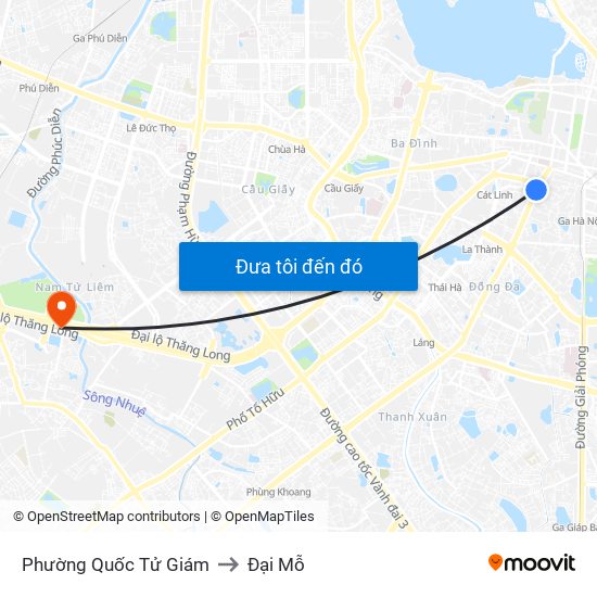 Phường Quốc Tử Giám to Đại Mỗ map