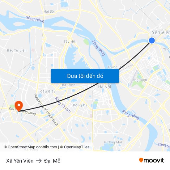 Xã Yên Viên to Đại Mỗ map