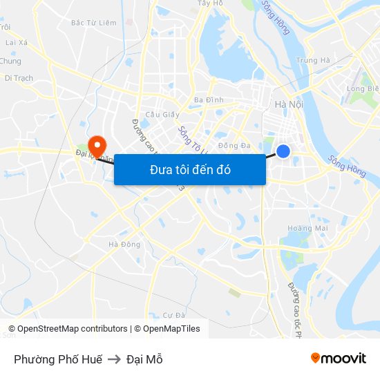 Phường Phố Huế to Đại Mỗ map