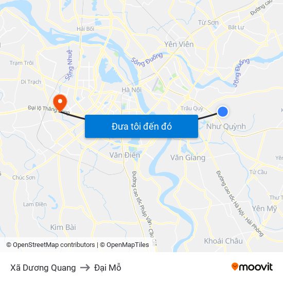 Xã Dương Quang to Đại Mỗ map