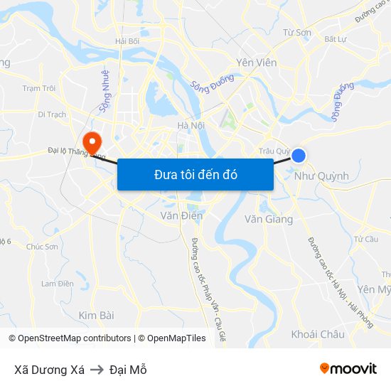 Xã Dương Xá to Đại Mỗ map