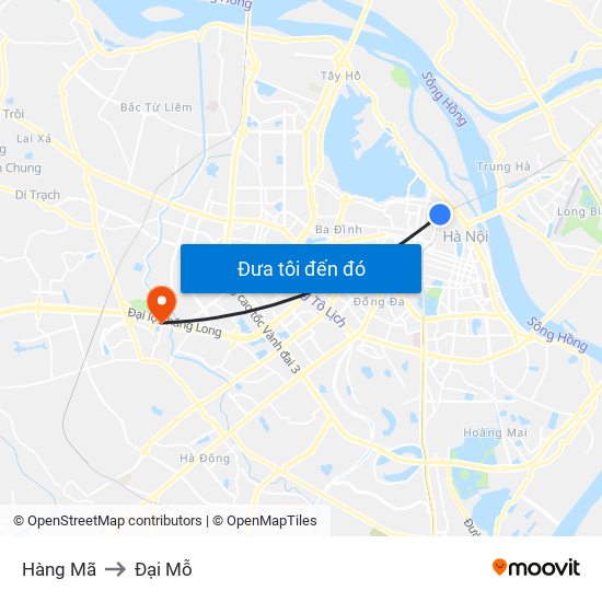 Hàng Mã to Đại Mỗ map