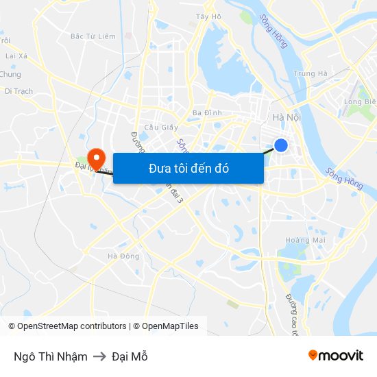 Ngô Thì Nhậm to Đại Mỗ map