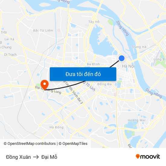 Đồng Xuân to Đại Mỗ map