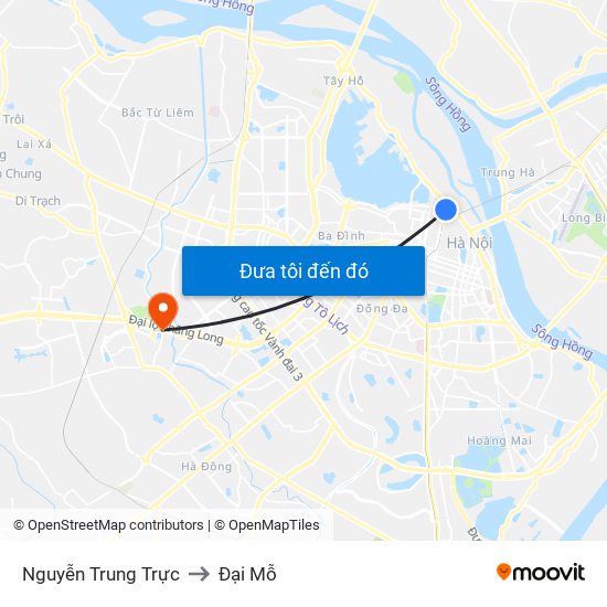Nguyễn Trung Trực to Đại Mỗ map