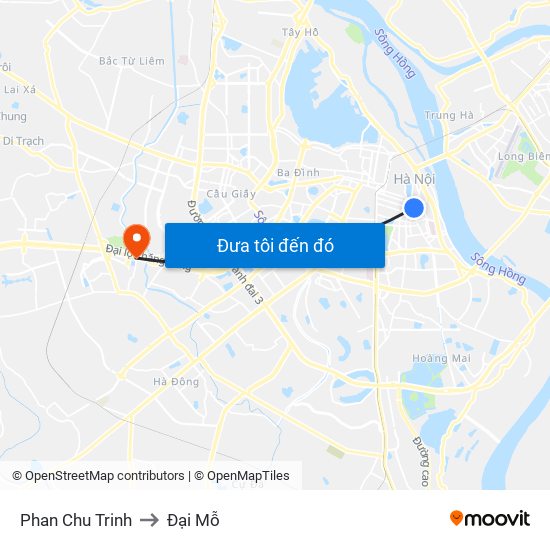 Phan Chu Trinh to Đại Mỗ map