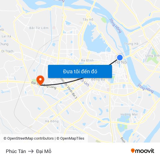 Phúc Tân to Đại Mỗ map