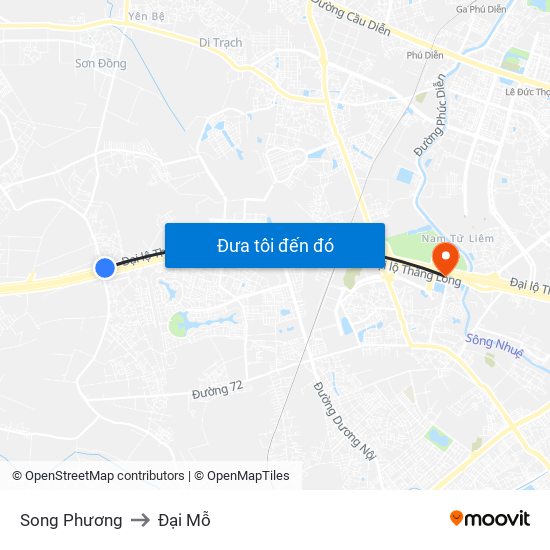 Song Phương to Đại Mỗ map