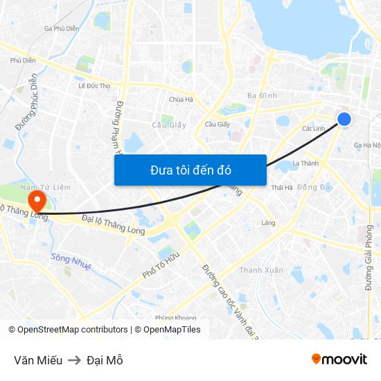 Văn Miếu to Đại Mỗ map