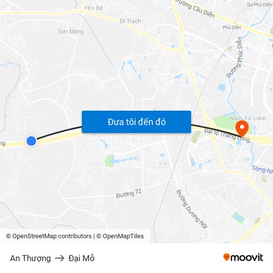 An Thượng to Đại Mỗ map