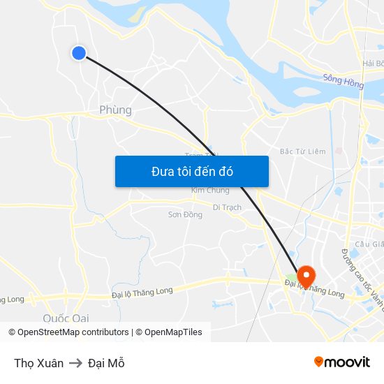 Thọ Xuân to Đại Mỗ map