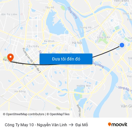 Công Ty May 10 - Nguyễn Văn Linh to Đại Mỗ map