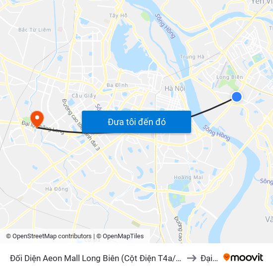 Đối Diện Aeon Mall Long Biên (Cột Điện T4a/2a-B Đường Cổ Linh) to Đại Mỗ map
