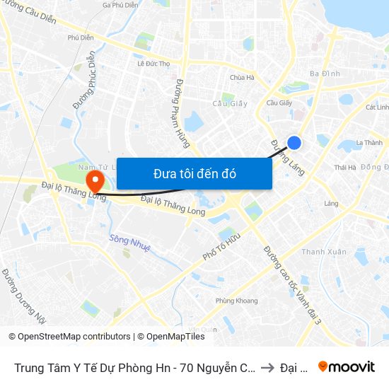 Trung Tâm Y Tế Dự Phòng Hn - 70 Nguyễn Chí Thanh to Đại Mỗ map