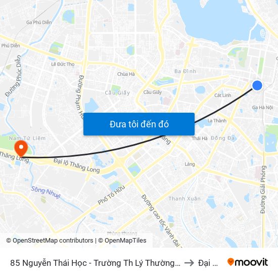 85 Nguyễn Thái Học - Trường Th Lý Thường Kiệt to Đại Mỗ map