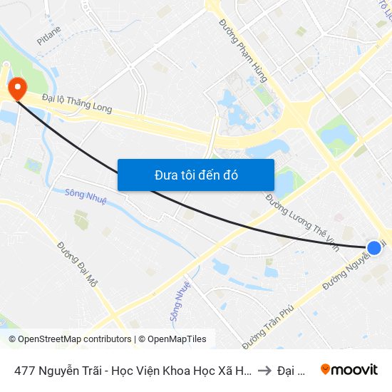 477 Nguyễn Trãi - Học Viện Khoa Học Xã Hội to Đại Mỗ map