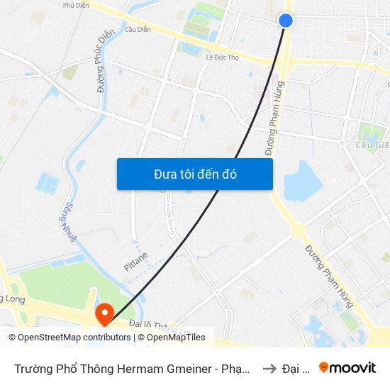 Trường Phổ Thông Hermam Gmeiner - Phạm Văn Đồng to Đại Mỗ map