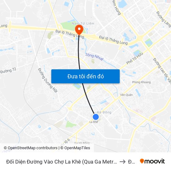 Đối Diện Đường Vào Chợ La Khê (Qua Ga Metro La Khê) - 405 Quang Trung (Hà Đông) to Đại Mỗ map