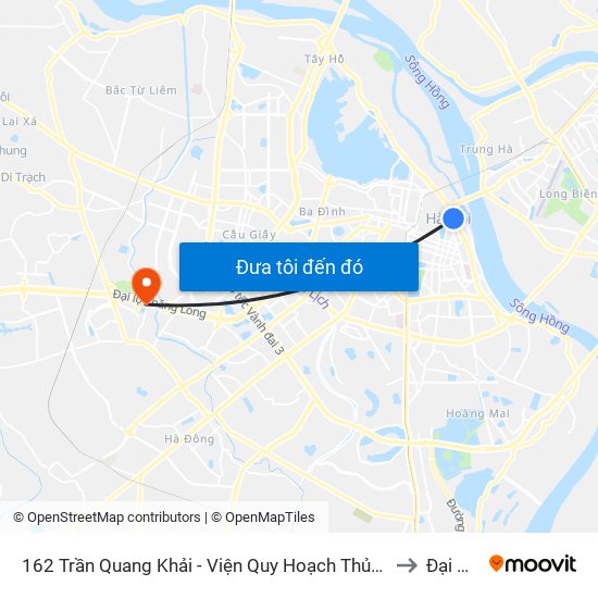 162 Trần Quang Khải - Viện Quy Hoạch Thủy Lợi to Đại Mỗ map