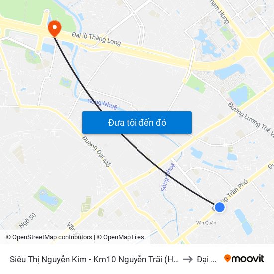 Siêu Thị Nguyễn Kim - Km10 Nguyễn Trãi (Hà Đông) to Đại Mỗ map