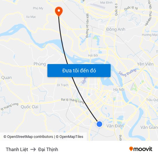 Thanh Liệt to Đại Thịnh map