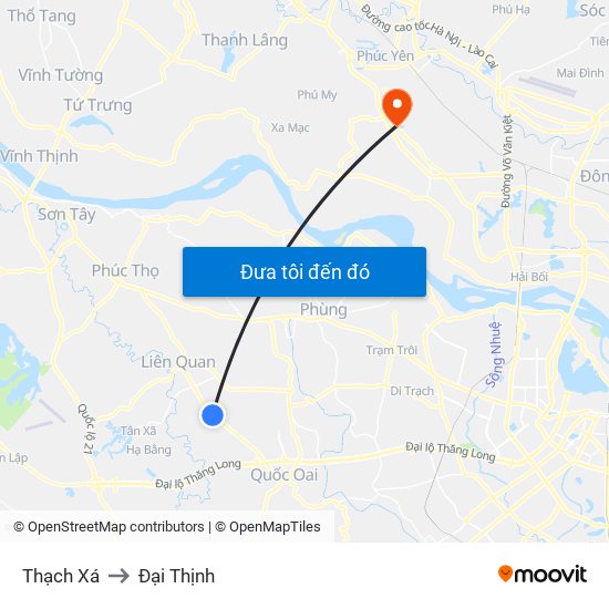 Thạch Xá to Đại Thịnh map