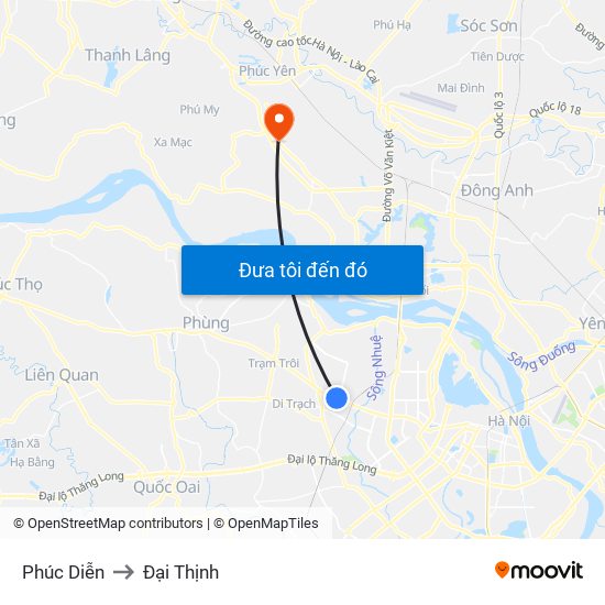 Phúc Diễn to Đại Thịnh map