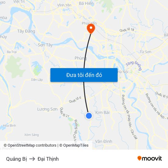 Quảng Bị to Đại Thịnh map