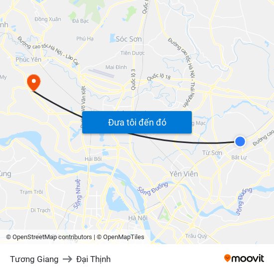 Tương Giang to Đại Thịnh map