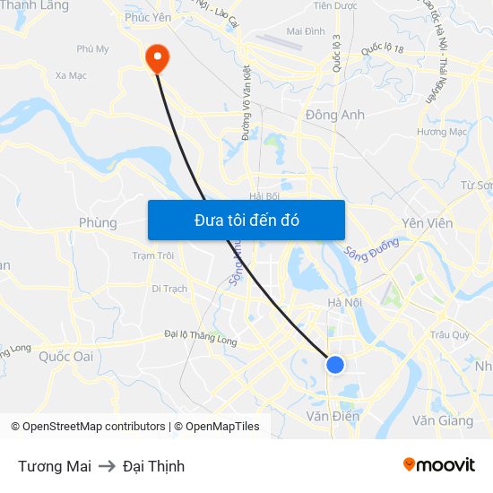 Tương Mai to Đại Thịnh map