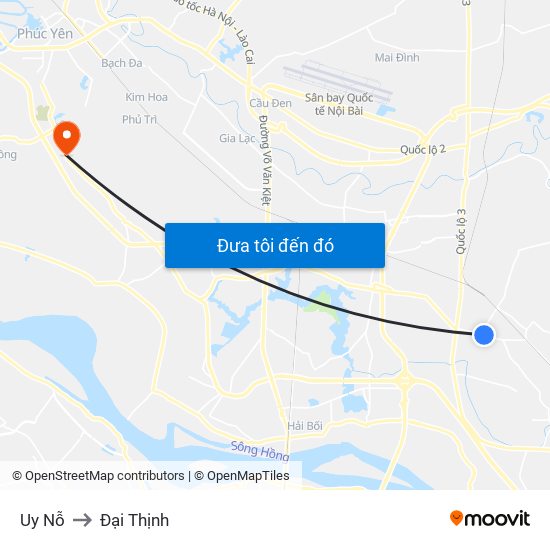 Uy Nỗ to Đại Thịnh map