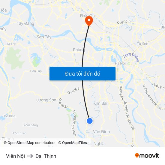 Viên Nội to Đại Thịnh map